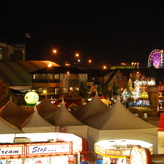 Tents on the grounds of the Calgary Stampede.
